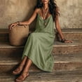 thumbnail image 4 of zbxnLI Women's Maxi Dress Spaghetti Strap Casual Loose Long Dresses with Pockets Summer Beach Vacation Sundress, 4 of 7