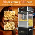 thumbnail image 4 of 2-in-1 Tabletop/Cart 20-Ounce Commercial Popcorn Machine - 1440W Nostalgia Popcorn Maker with Tempered Glass & Storage Cabinet, Movie Pop corn Machine for Parties, Events & Home Theater (Black), 4 of 7