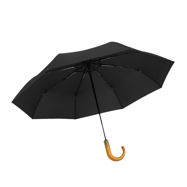 plegable portátil de 8 costillas, de lluvia para acampar al aire libre, viajes de senderismo , Negro