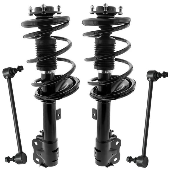 Detroit Axle - 4pc Front Struts Kit for 2008-2013 Mitsubishi Outlander [with 3rd Row Seating] 2 Struts with Coil Spring 2 Stabilizer Sway Bar End Links 2009 2010 2011 2012 Replacement Suspension Kit
