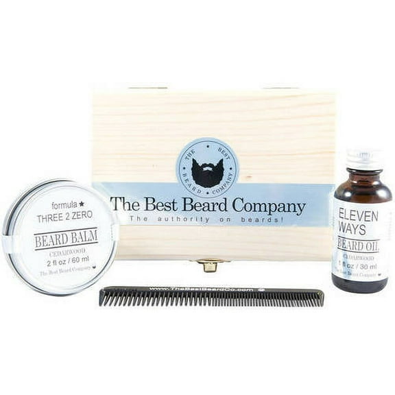 The Best Beard Company Cedarwood Premium Grooming Kit, 4 pc