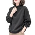 thumbnail image 2 of Stralyhd Womens Sweatshirt Oversized Long Sleeve Mock Neck Sweater 2026 Winter Casual Fashion Pullover Top Comfy Loose Outfits Clothes Basic Lounge Wear Black 5XL, 2 of 4