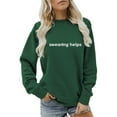 thumbnail image 2 of Swearing Helps Sweatshirts for Women 2025 Long Sleeve Crewneck Funny Sarcastic Sweatshirt Pullover Tops, 2 of 5