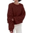 thumbnail image 1 of PRETTYGARDEN Womens Sweaters Spring 2025 Cable Knit Long Sleeve Crewneck Oversized Sweater Chunky Pullover Loose Outfits, 1 of 8