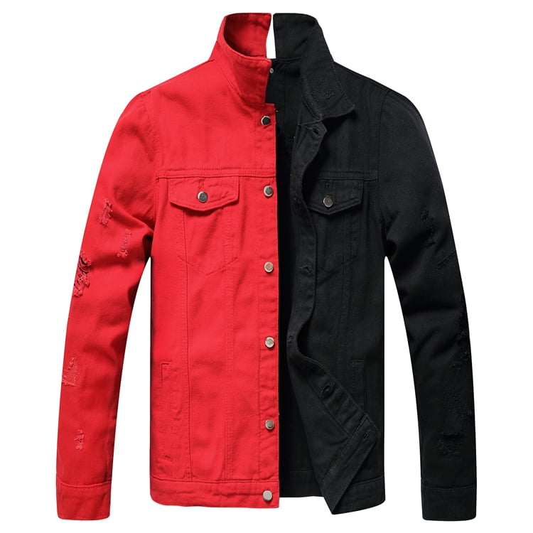 Mens Separable Left\u0026Right Ripped Slim 