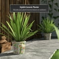thumbnail image 2 of 8" Hexagonal Flower Pot - Satsuma Peacock, 2 of 7