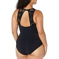 thumbnail image 2 of MSRP $138 Profile by Gottex Leaf Texture High Neck One Piece Black US Size 10, 2 of 2