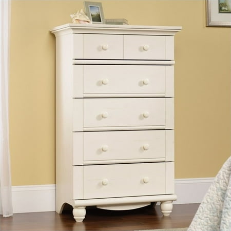 Sauder Harbor View 5 Drawer Chest In Antiqued White Walmart