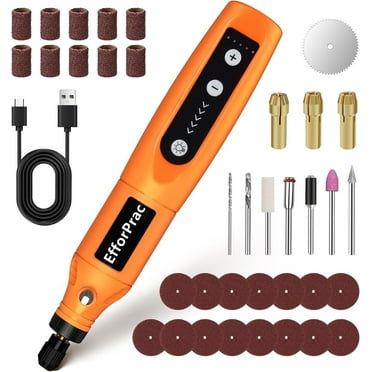EfforPrac Mini Cordless Rotary Tool, 5-Speed Adjustment Rotary Tool Drill Kit with 24 Accessories,  3.7V Power Rotary Tool for Polishing, Drilling, Engraving, DIY Crafts