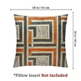 thumbnail image 4 of Rectangle Orange Beige Geometric Plaid Cut Velvet Cushion Case Modern Throw Pillow Cover Decorative Pillow for Couch Sofa Living Room Bedroom Car, 4 of 7