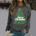 thumbnail image 2 of Fiaer Merry Christmas Women's Sweatshirts Xmas Tree Funny Graphic Plus Size Pullover Long Sleeve Crew Neck Cozy Fall Holiday Tops Dark Gray L, 2 of 4