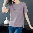 thumbnail image 1 of Fiudx Camisas para Mujer Moda Mujer Manga Corta Letra Impresión Blusa Señoras Camiseta Tops, 1 of 3