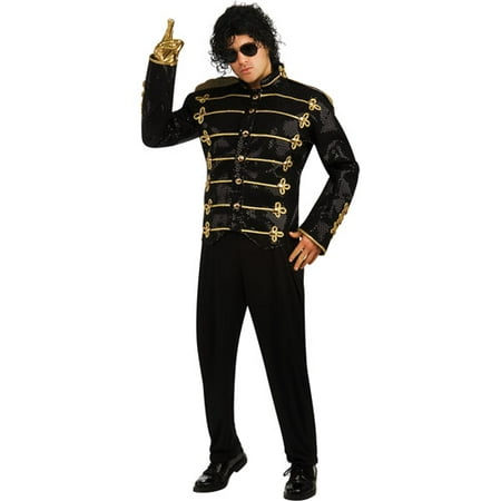 Michael Jackson Black Military Jacket Deluxe Adult Halloween Costume ...