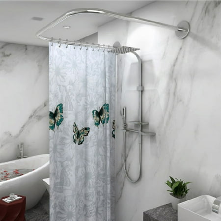 Stainless Steel Adjustable Curved Shower Curtain Rod U Shape Bathroom Rail Rod Walmart Canada
