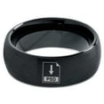 thumbnail image 2 of Tungsten Photoshop PSD File Band Ring 8mm Men Women Comfort Fit Black Dome Brushed Polished, 2 of 4