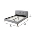thumbnail image 5 of Benjara Eastern King Bed with Button Tufted Headboard , Light Gray, 5 of 5