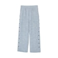 thumbnail image 4 of Blue Women's Casual Pants, Women'S Elastic Belt With Pocket Trousers Side Cropped Pants Loose Casual Pants Printed Straight Pants,Women's Casual Pants XL, 4 of 4