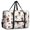 Pug and Party Hats White Pattern, variant on Cavalier King Charles Spaniel and Floral Foldable Travel Duffel Bag, Airline Personal Item Bag with Front Pocket & Trolley Strap, Tear Resistant Gifts for Birthday Christmas Thanksgiving