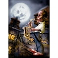 thumbnail image 2 of Alvez, A. - Perez, A. 14x18 Black Ornate Wood Framed with Double Matting Museum Art Print Titled - The Saxophonist -2, 2 of 4