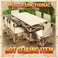thumbnail image 4 of Portable Foldable Camping Table, 4-6 Person Metal Outdoor Picnic Table with Storage Bag, Adjustable Height, Lightweight, Suitable for Backyard, Beach, Picnics, BBQ, Indoor And Outdoor Use, 4 of 10