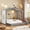 Gray + Pine + Plywood + Twin, variant on Luckynote Twin Size House Bed with Twin Size Trundle and Side Shelves, White