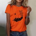 thumbnail image 2 of Dadaria T-Shirt Orange pour Femmes Manches Courtes Col Rond Été Chandail Blouses 2TG, 2 of 6