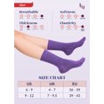 thumbnail image 7 of Hugh Ugoli Women's Bamboo Diabetic Crew Socks, Thin, Loose Fit, Soft, Wide Stretchy, Seamless Toe, 4 Pairs, Purple, Shoe Size: 6-9, 7 of 7