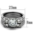 thumbnail image 4 of His & Her 3 Pc Stainless Steel 2.95 Ct Cz Bridal Set & Men Zirconia Wedding Band Women's Women's Size 09 Men's Size 10, 4 of 4