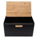 thumbnail image 5 of Caja de pan de madera natural vintage resistente de gran capacidad contenedor de almacenamiento de pan para encimera de cocina negro, 5 of 14
