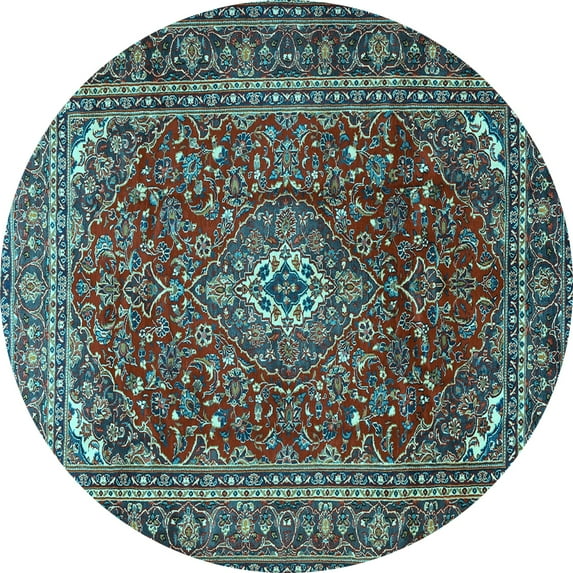 Ahgly Company Indoor Round Persian Light Blue Traditional Area Rugs, 4' Round
