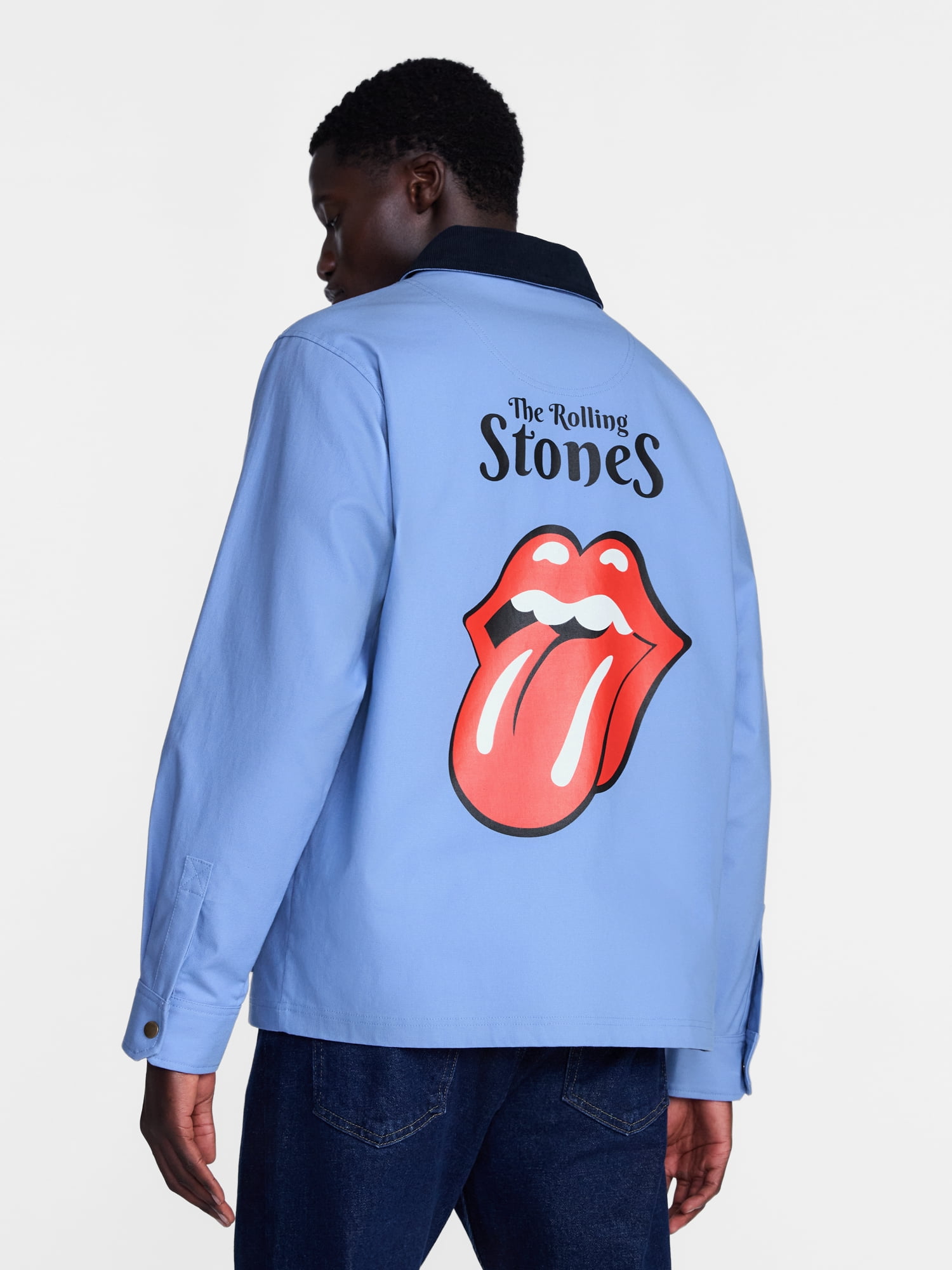 The Rolling Stones Men's Graphic Canvas Jacket with Long Sleeves, Sizes S-3XL