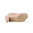 thumbnail image 5 of BLISSFUL STEP Women's Side Zip Low Platform Block Heel Ankle Booties Dust Pink 8, 5 of 7