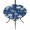 Navy, White, Blue, variant on Round Outdoor Tablecloth with Umbrella Hole and Zipper, Tropical Palm Tree Tablecloth with Elastic Waterproof, Navy Blue White Plants Coastal Leaf Patio Table Covers for 31" - 35" Picnic Pool Tables