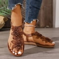 thumbnail image 3 of Dakaela Sandals for Women Flat Dressy Summer Flower Sandal with Ankle Strap Arch Support Comfortable Casual Walking Flats Shoes (8.5,Brown), 3 of 8