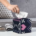 thumbnail image 4 of Kdxio Pixel Heart Winter Print Tissue Box Cover,Square Decorative PU Leather Facial Paper Case Organizer Holder Dispenser for Bathroom,Night Stands,Desk,Car 5.2''X5.2''X5.2'', 4 of 6