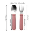 thumbnail image 2 of VALSEEL Kitchen Gadgets 2 Pcs Children Safe Fork and Spoons Baby Utensils Kids Cutlery Spoon Fork with Silica Gel Grip Covered Food Grade, 2 of 5