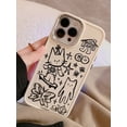 thumbnail image 4 of 1pc Gucadi Cartoon Cat Pattern Electroplated Full Coverage Phone Case Compatible With Iphone, 4 of 5
