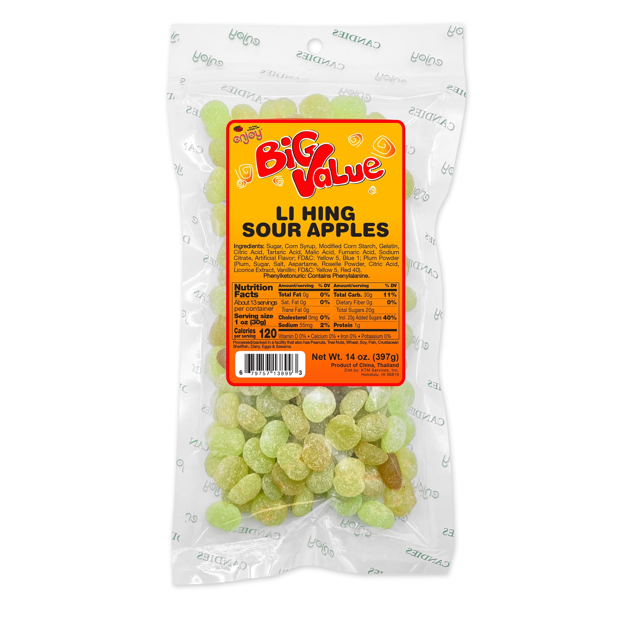Enjoy Big Value Li Hing Sour Apples,14 oz
