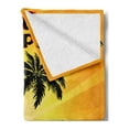 thumbnail image 2 of Beach Soft Flannel Fleece Throw Blanket, Summer Party Girls Palms and Vinyl Record Silhouettes, Cozy Plush for Indoor and Outdoor Use, 50" x 60", Orange Grey, by Ambesonne, 2 of 5