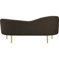 thumbnail image 6 of Meridian Furniture Ritz Boucle Fabric & Metal Loveseat in Brown/Gold, 6 of 20