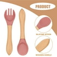 thumbnail image 2 of PENIKOKO Dark Red Silicone Toddler Utensil 1 Set 5.5X1.6In For Toddlers Ergonomic Handle, 2 of 7