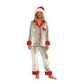 thumbnail image 3 of Family Christmas Pjs Velour Pajamas Long Sleeve Button down Sleepwaear Holiday Warm Pajamas Mom and Me Matching Pajamas, 3 of 5
