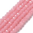 thumbnail image 1 of Baking Painted Imitation Jade Glass Bead Strands Faceted Rondelle Pink 8x6mm Hole: 1mm about 63~65pcs/strand 39~40cm, 1 of 5