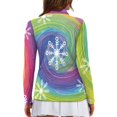 thumbnail image 2 of Yuyamidu Snowflake Women's Quarter Zip Golf Shirt Rainbow Tie Dye Long Sleeve Athletic Tennis Shirts Christmas Workout Outfits Size XS, 2 of 8