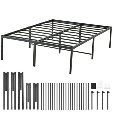 KFFKFF Metal Bed Frame Platform Noise Free Full Size Bed Frame 18 inch 1500 lbs