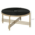 thumbnail image 3 of HOMCOM Table Basse Ronde avec Dessus en Verre Trempé et Pieds en Métal Doré, Table d'Appoint pour Salon, 3 of 10