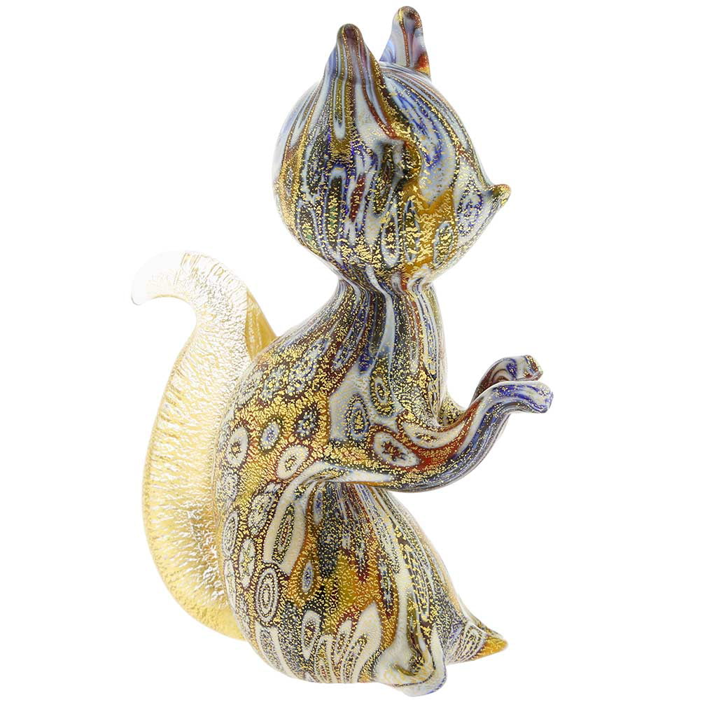 GlassOfVenice Murano Glass Golden Quilt Millefiori Turtle 