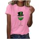 thumbnail image 1 of Camisas de Manga Corta para Mujeres Moda Casual Mujeres Camisa de Impresión Casual Cuello Redondo Pullover Tee Blusas de Manga Corta Casuales para Mujeres, 1 of 5