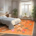 thumbnail image 2 of GUUCHA 5'x7'Area Rugs for Living Room Floral Print Rug Floor Carpet for Bedroom,Orange, 2 of 7