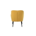 thumbnail image 6 of Accent Chair, Upholstered Armchair with Tufted Back and Armrest, Modern Mid Century Single Sofa Chair with Metal Legs Velvet Reading Chair for Living Room Bedroom Office, Easy Assemble, Yellow, 6 of 9